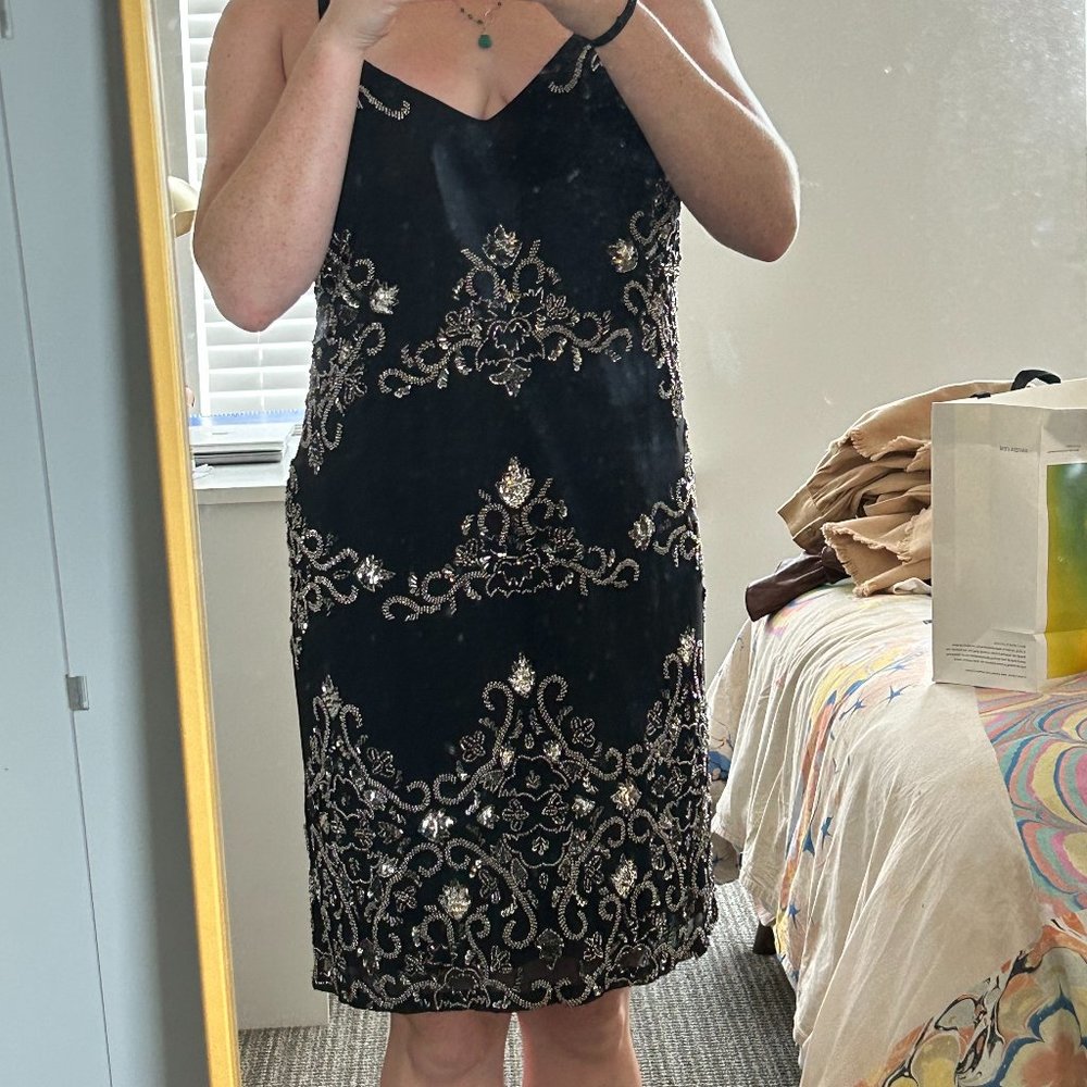Vintage Beaded 20's Style Midi Dress
